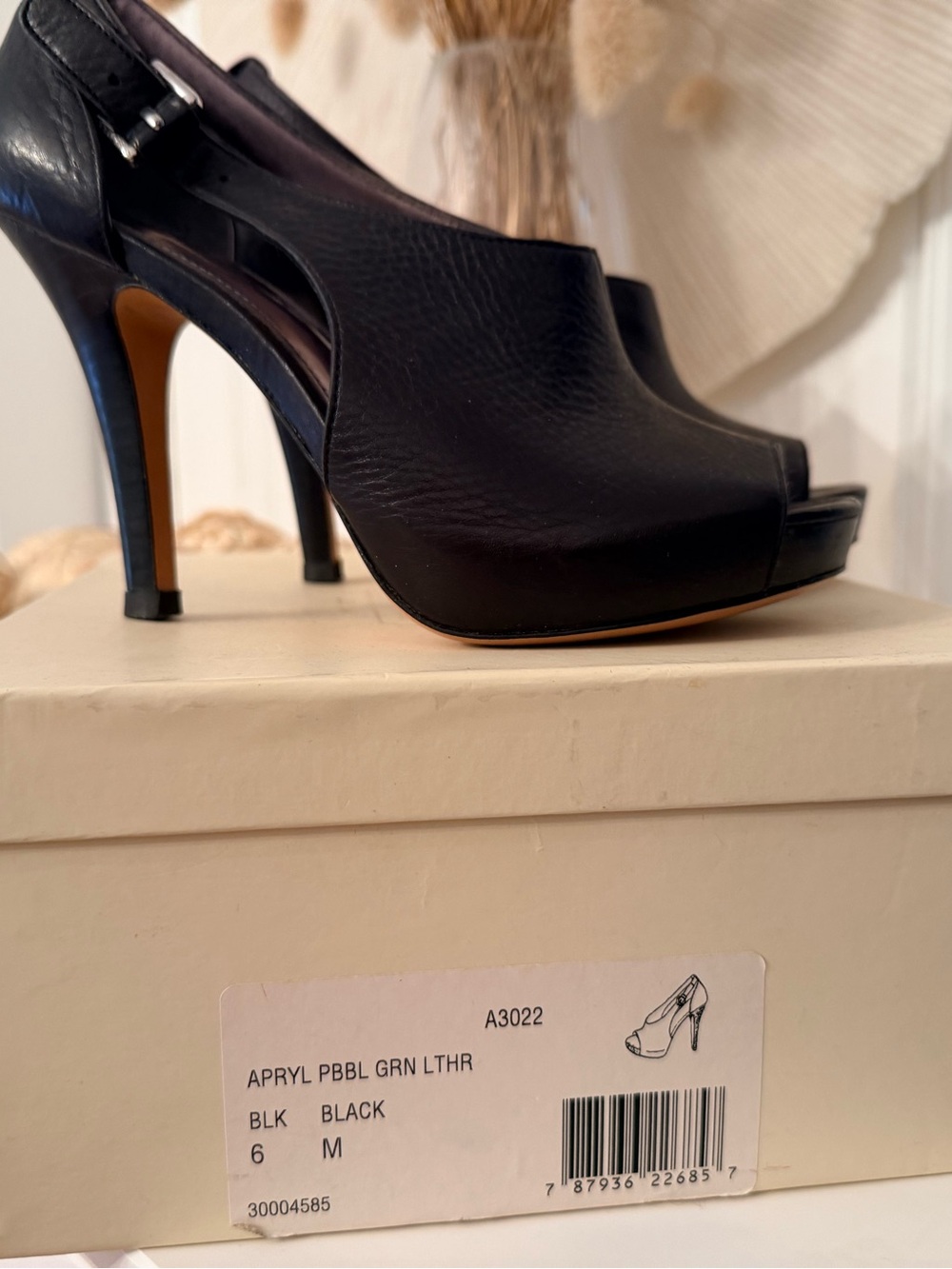 Coach Black Peep-Toe Stiletto Sandals
